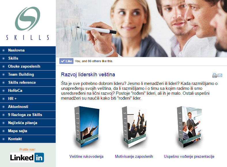 Izrada i održavanje sajta za Skills.rs (2007)