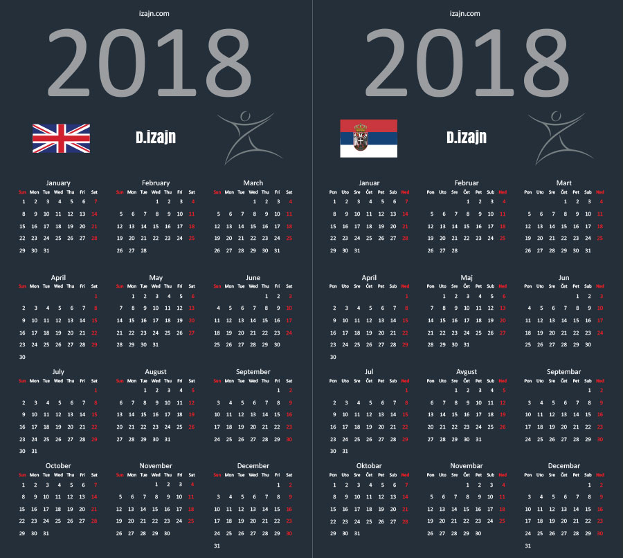 Kalendarijum 2018 crni 1